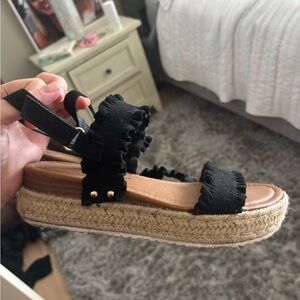 Black Espadrille Sandals